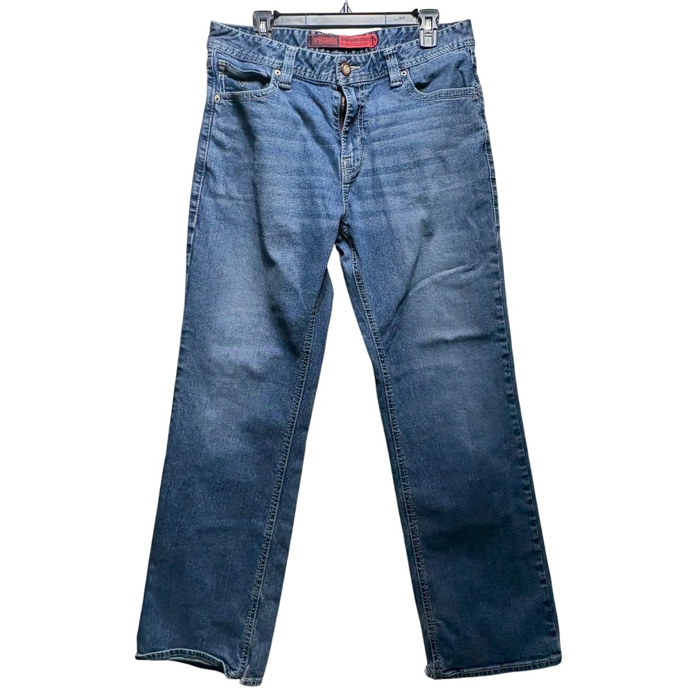 Rock and Roll Denim Mens Double Barrel Straight Relaxed Leg Jeans Blue 33x31.5